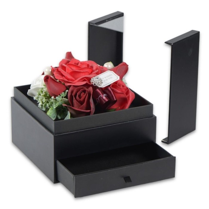 SCATOLA REGALO FIORI RED 17X18